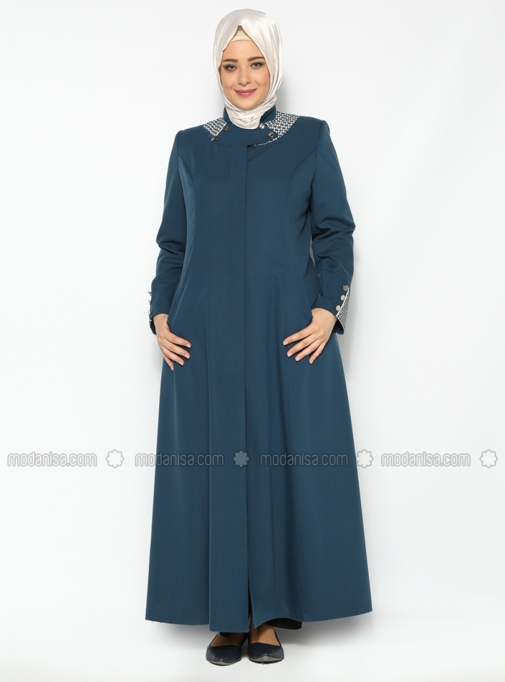 Asya Pardesu Hakim Yaka Petrol Lazer Kesim Pardesu Ehl I Tesettur