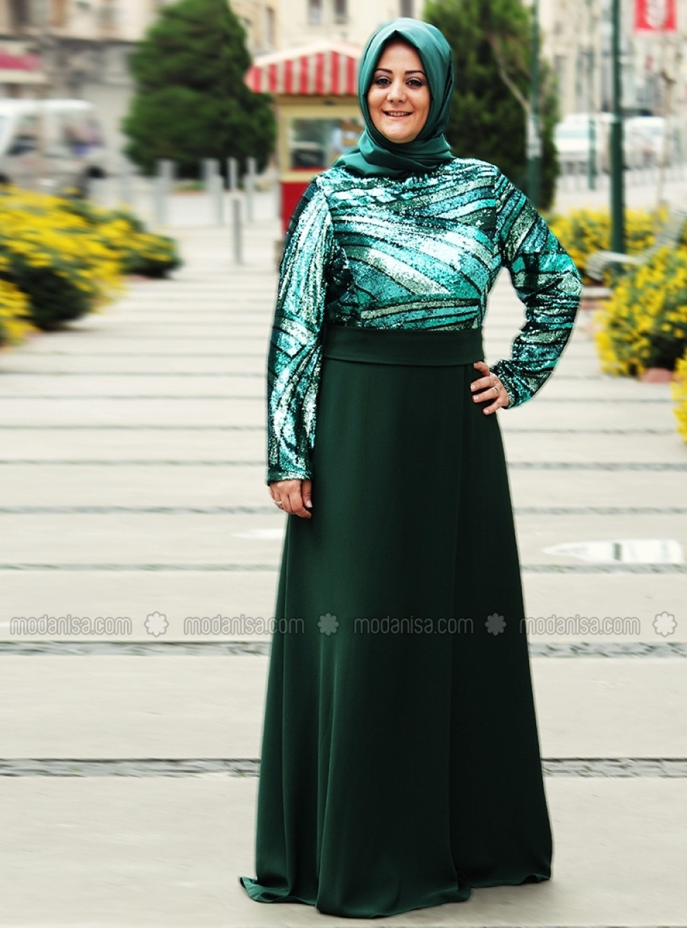 Saliha Yesil Çisem Abiye Elbise