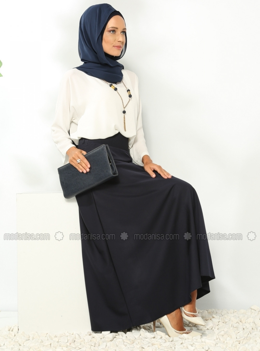 Everyday Basic Lacivert Mevlana Etek