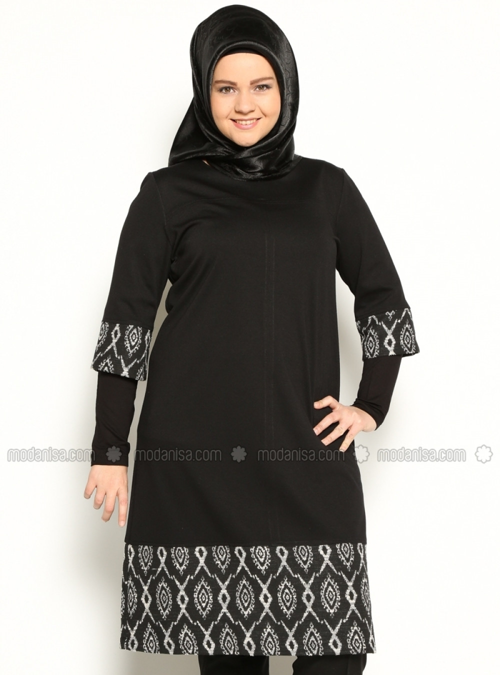 Müsemma Siyah Defne Tunik