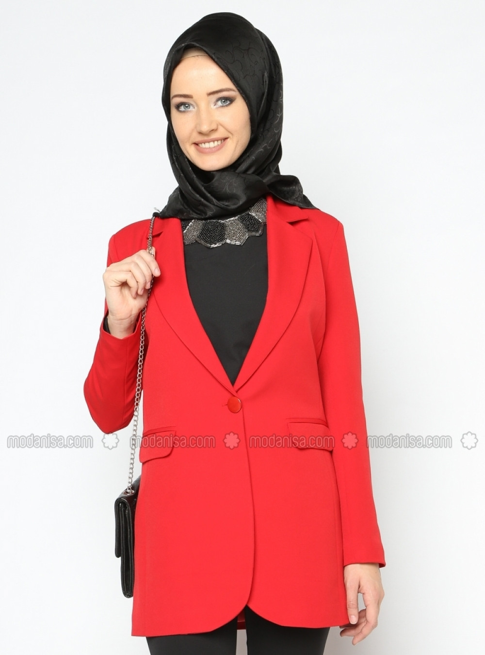 İroni Kırmızı Blazer Ceket