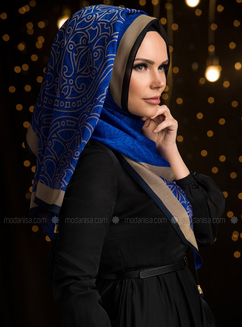 Muslima Wear Sultan Mavi Şal