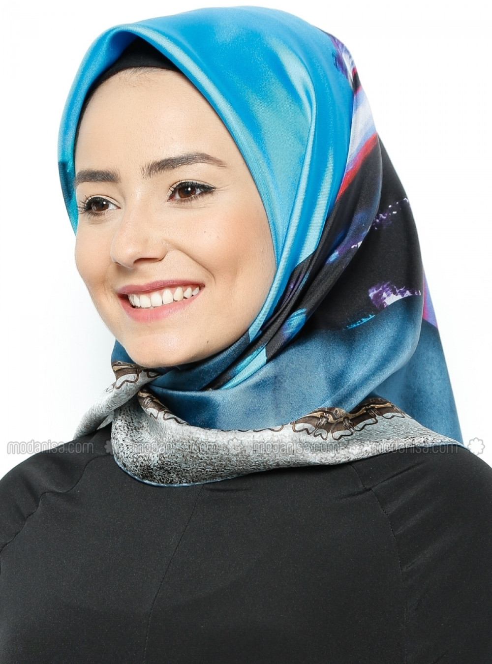 Colors Plus Karışık Renkli İpek Twill Eşarp