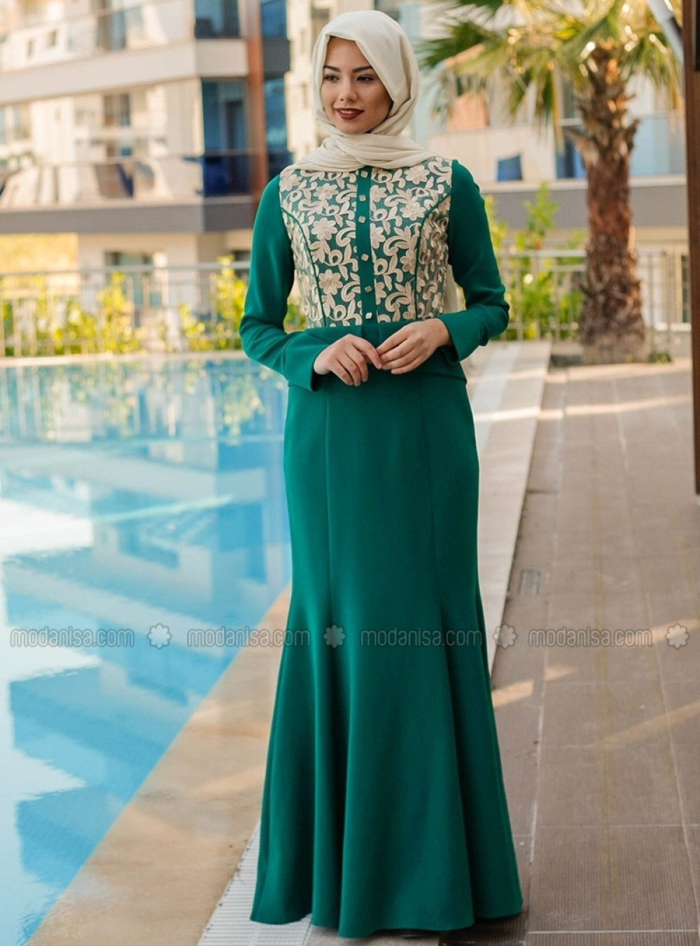 SAFİYE SULTAN Elif Yeşil Abiye Elbise