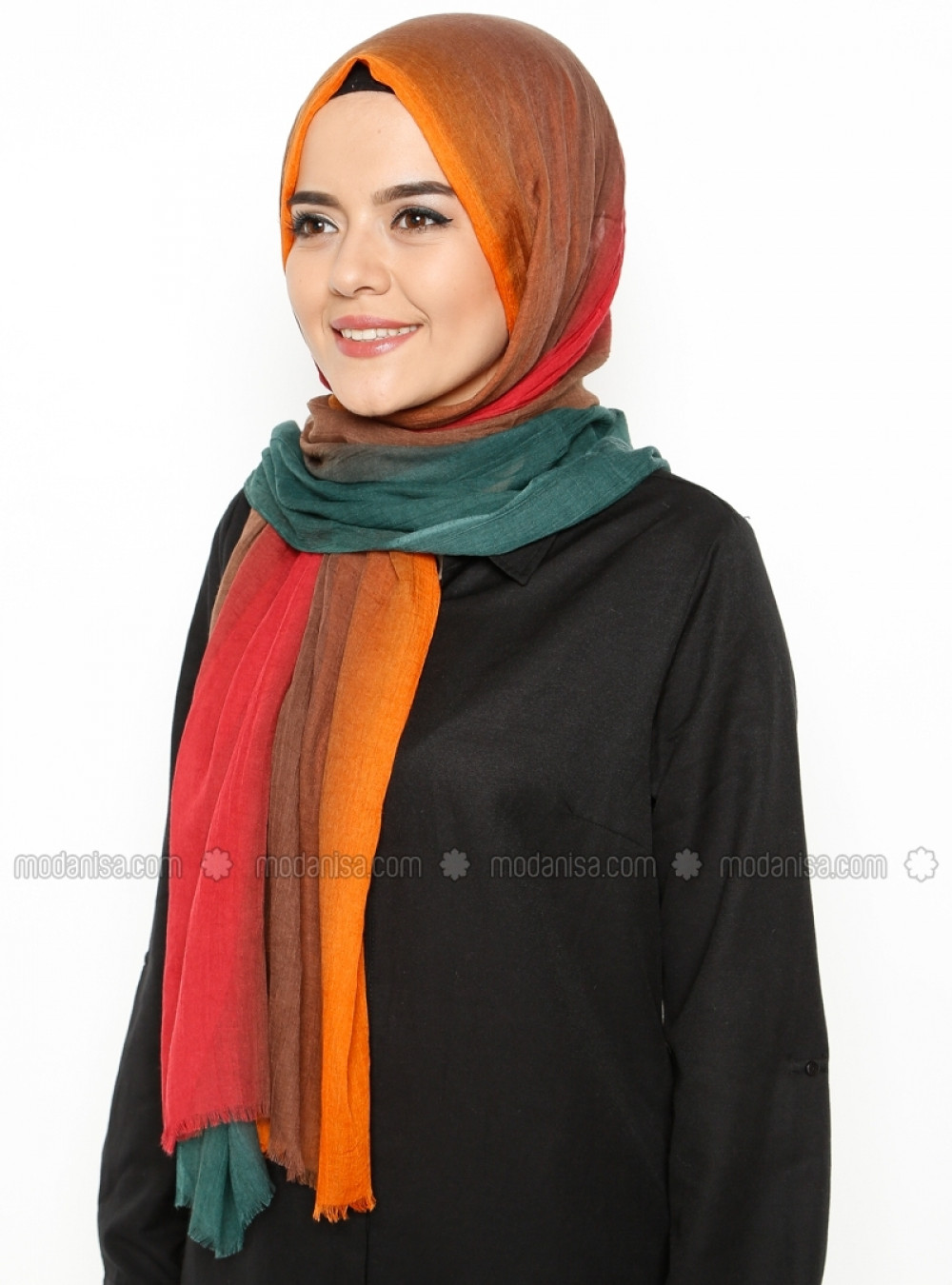Daisy Accessory Rengiahenk Turuncu Kahverengi Şal