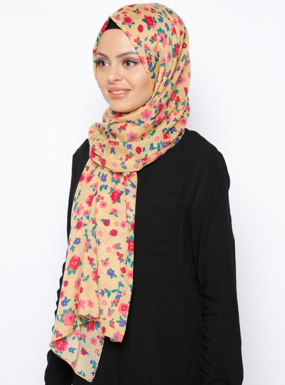 Daisy Accessory Çiçek Desenli Sarı Şal