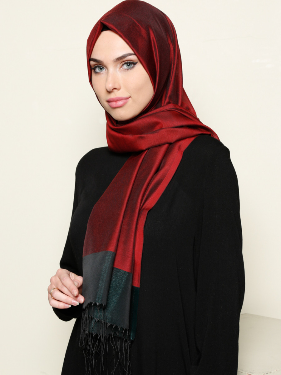 Armine Eşarp Crony Siyah Bordo Şal