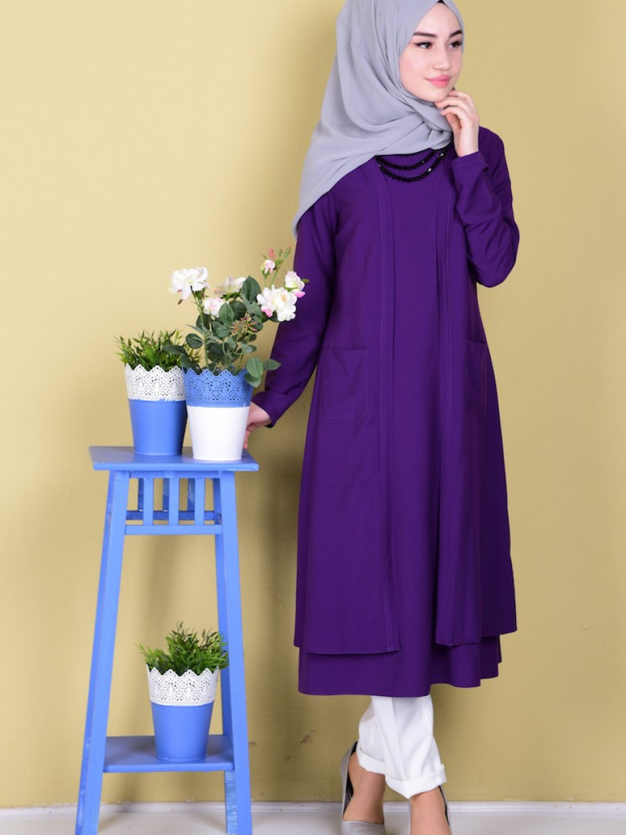 Sefamerve Mor Tunik Ehl I Tesettur