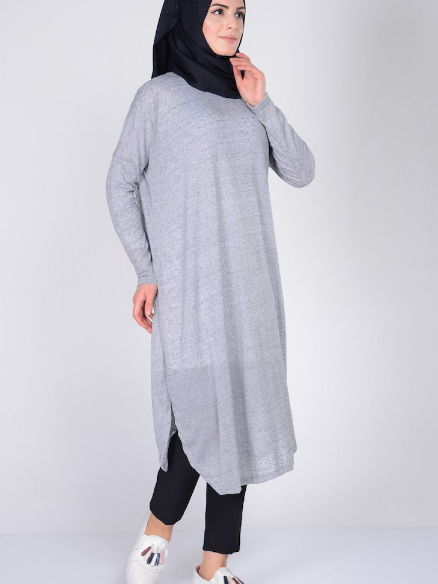 Sefamerve Penye Gri Tunik