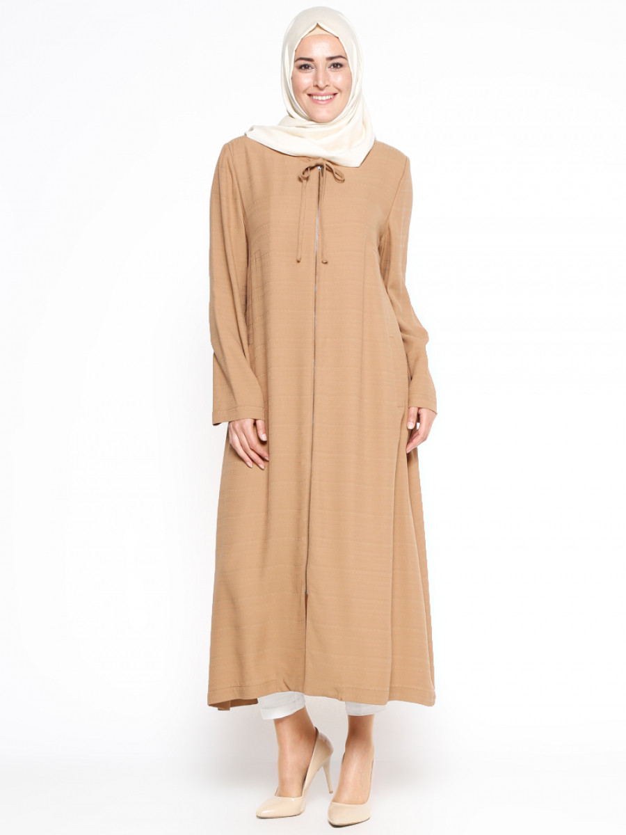 TUĞBA Fermuarlı Taba Pardesü