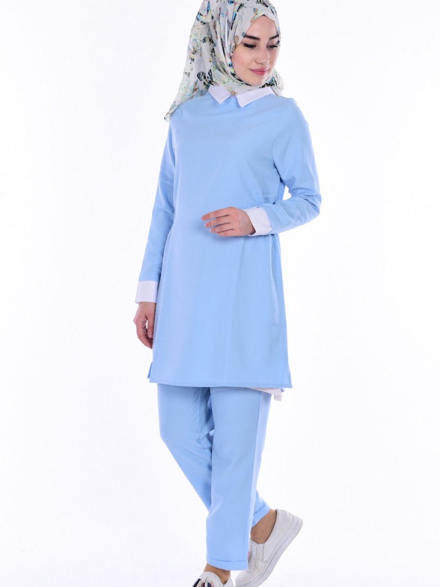 Sefamerve Tunik Pantolon Ikili Bebe Mavi Takim Ehl I Tesettur