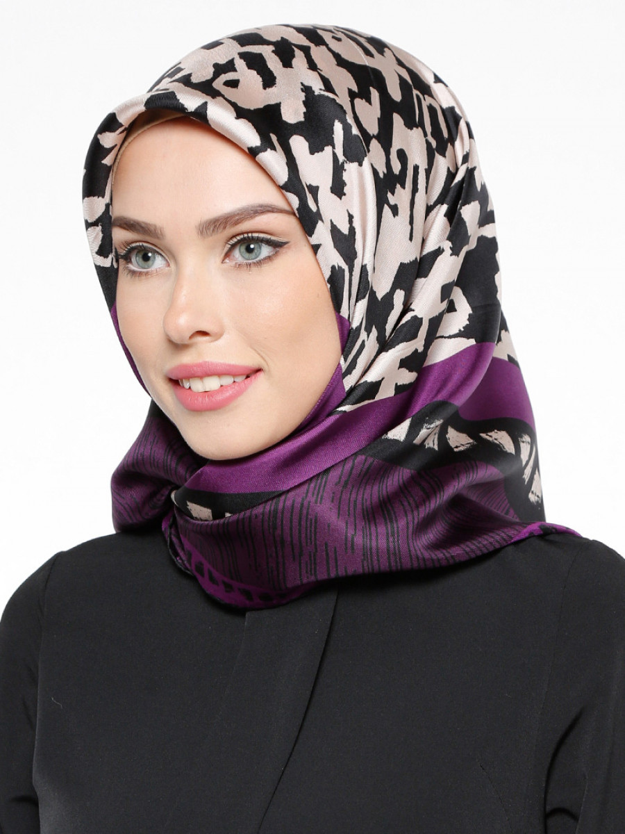 Armine Eşarp Karışık Renkli Twill İpek Eşarp