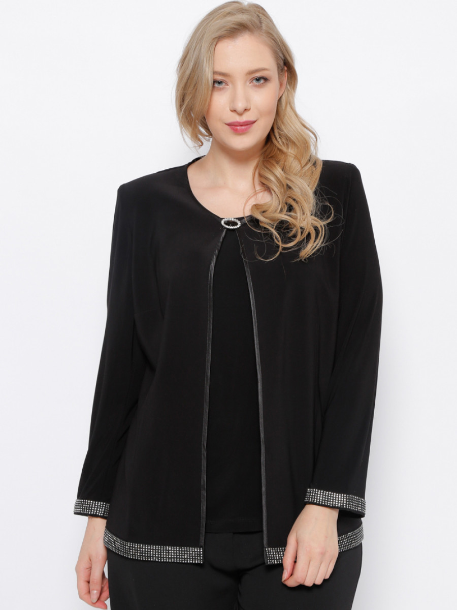 Arıkan Siyah Ceket & Kolsuz Bluz İkili Takım