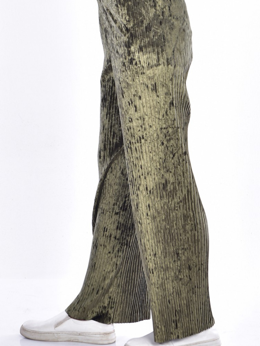 Sefamerve Kadife Piliseli Yeşil Pantolon