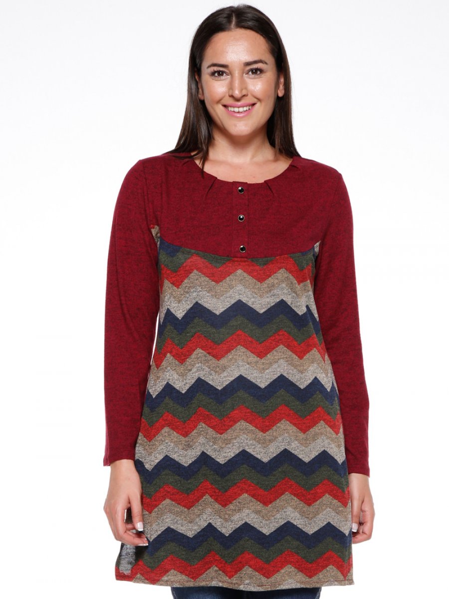 Genç Style Robalı Bordo Tunik
