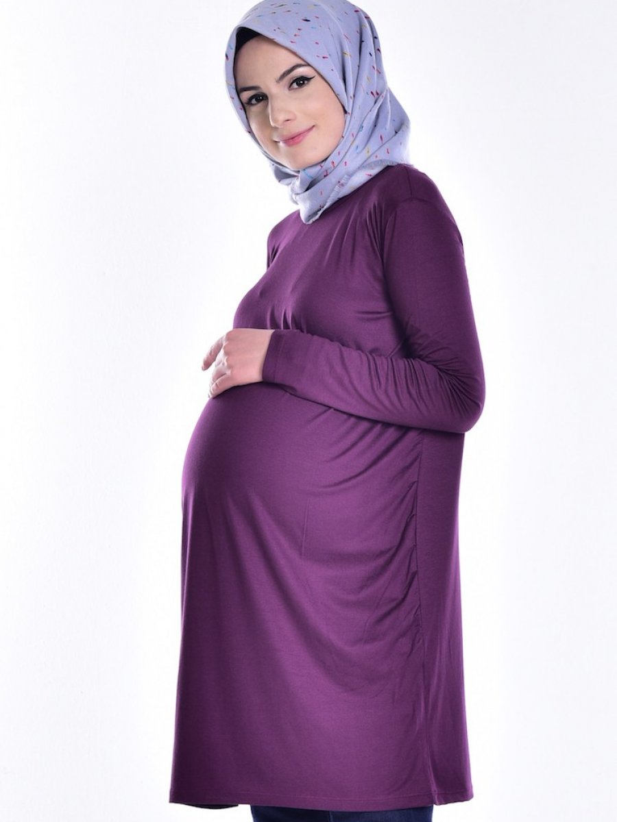 Sefamerve Hamile Mürdüm Tunik