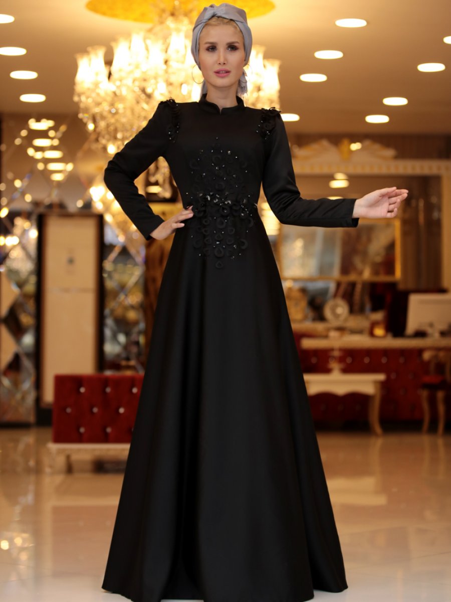 Selma Sarı Design Mia Siyah Abiye Elbise