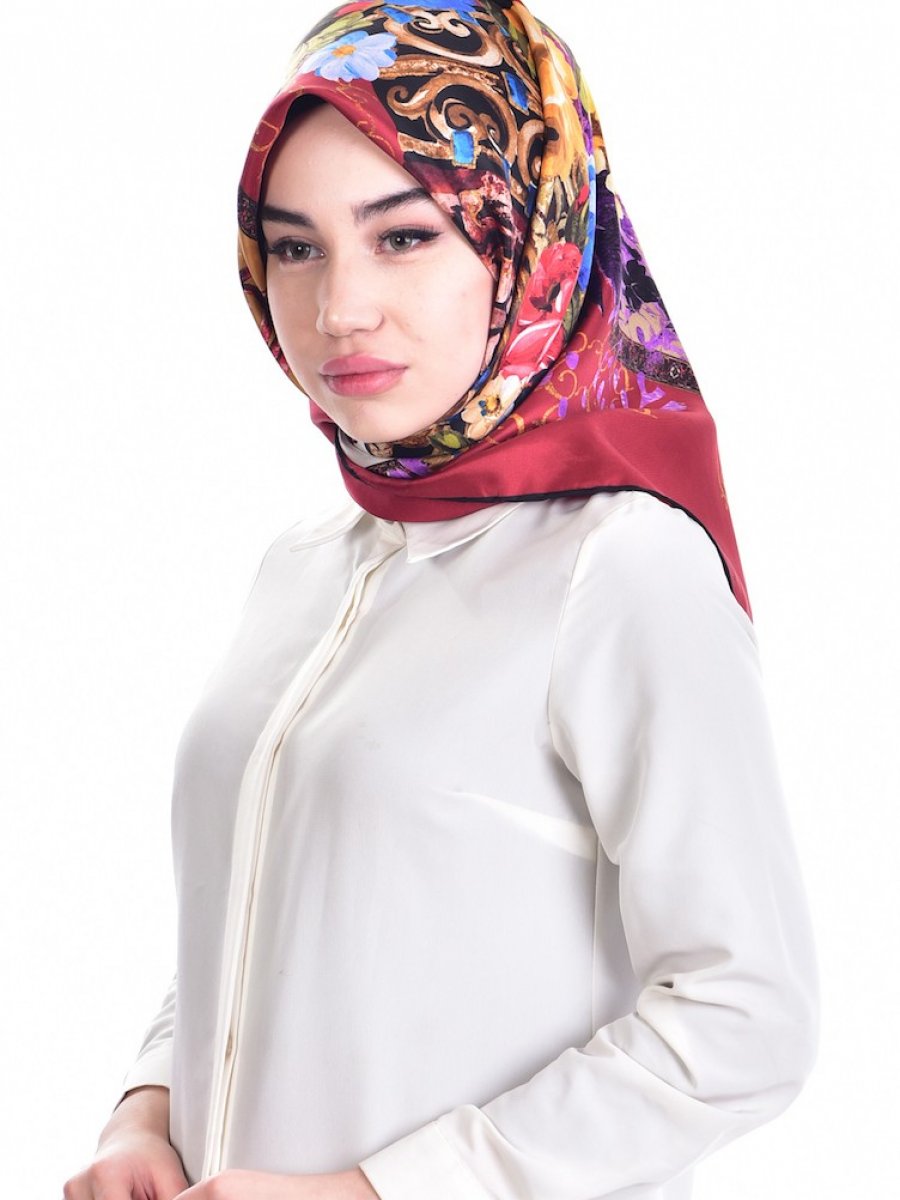 Sefamerve Bordo Levidor İpek Eşarp