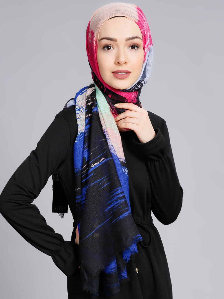 Refka Siyah Pembe Şal