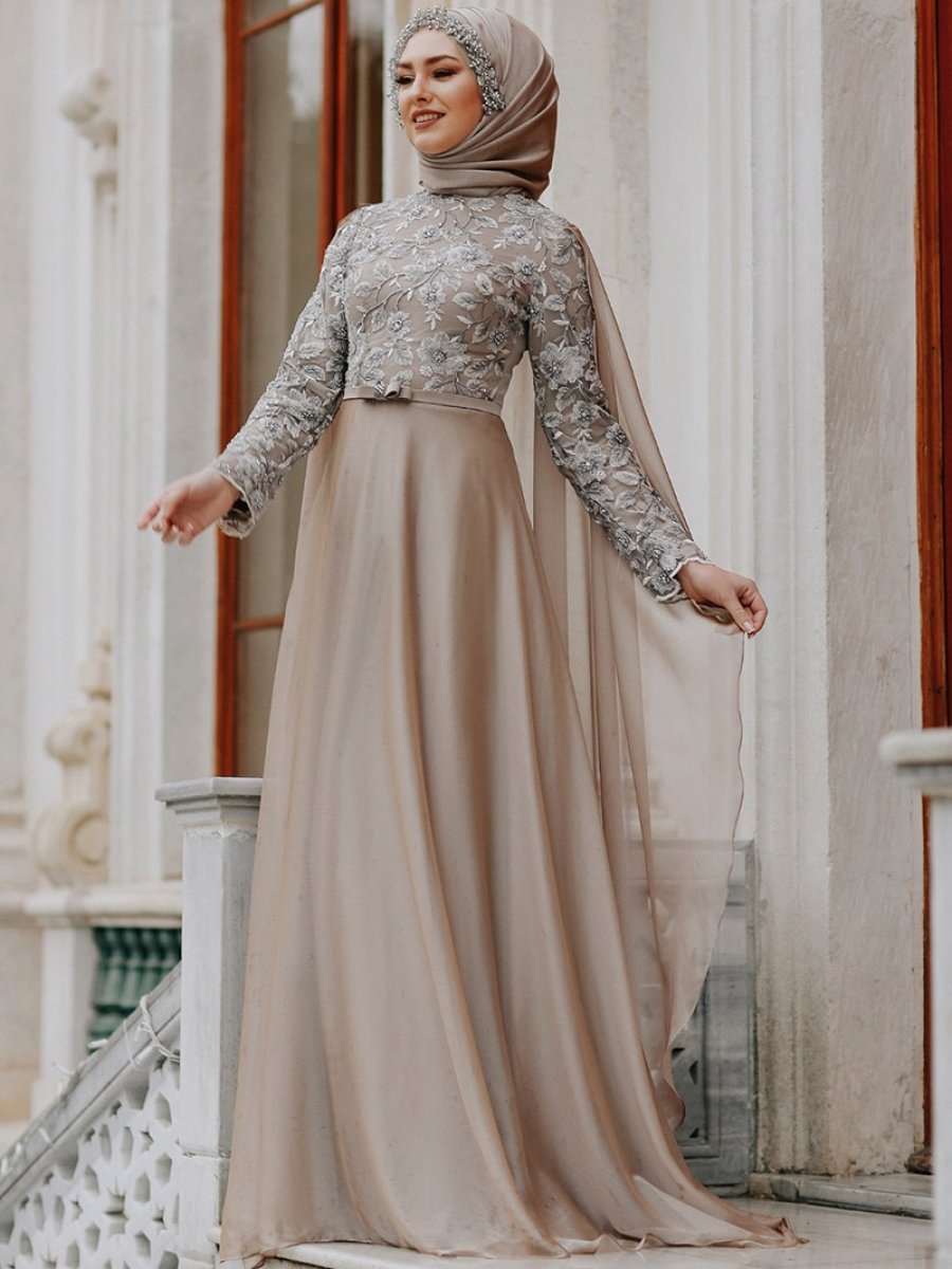 Eldia By Fatıma Şayla Vizon Abiye Elbise