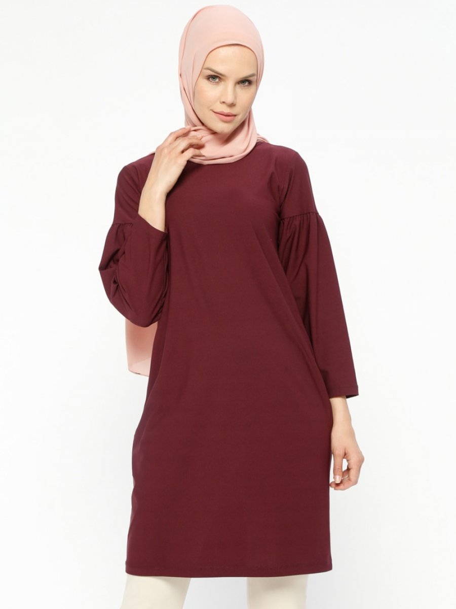 RTW TREND Düz Renk Mürdüm Tunik