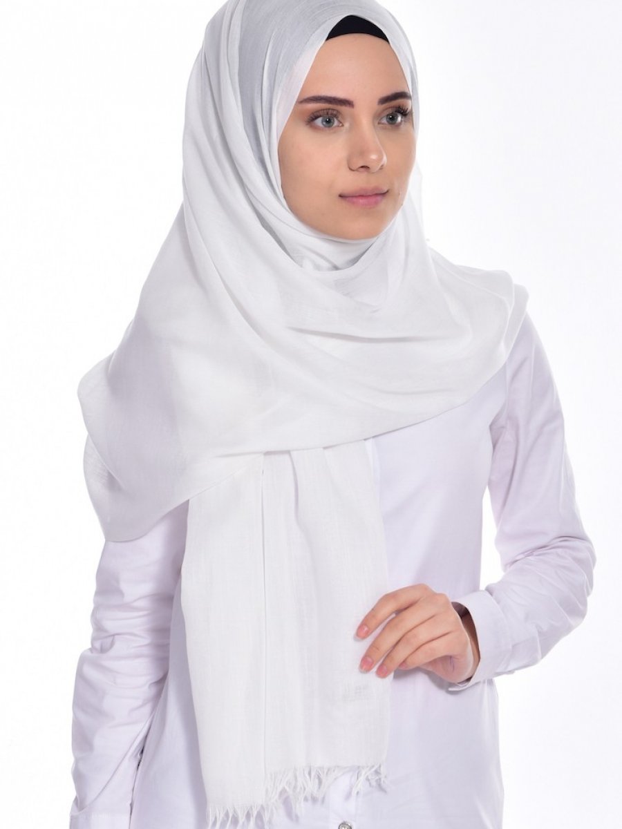 Sefamerve Cotton Beyaz Şal
