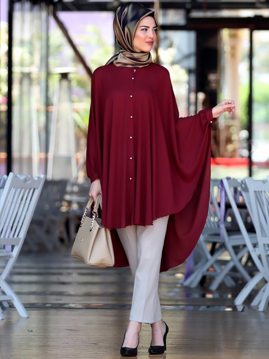 Nurkombin Salaş Bordo Tunik
