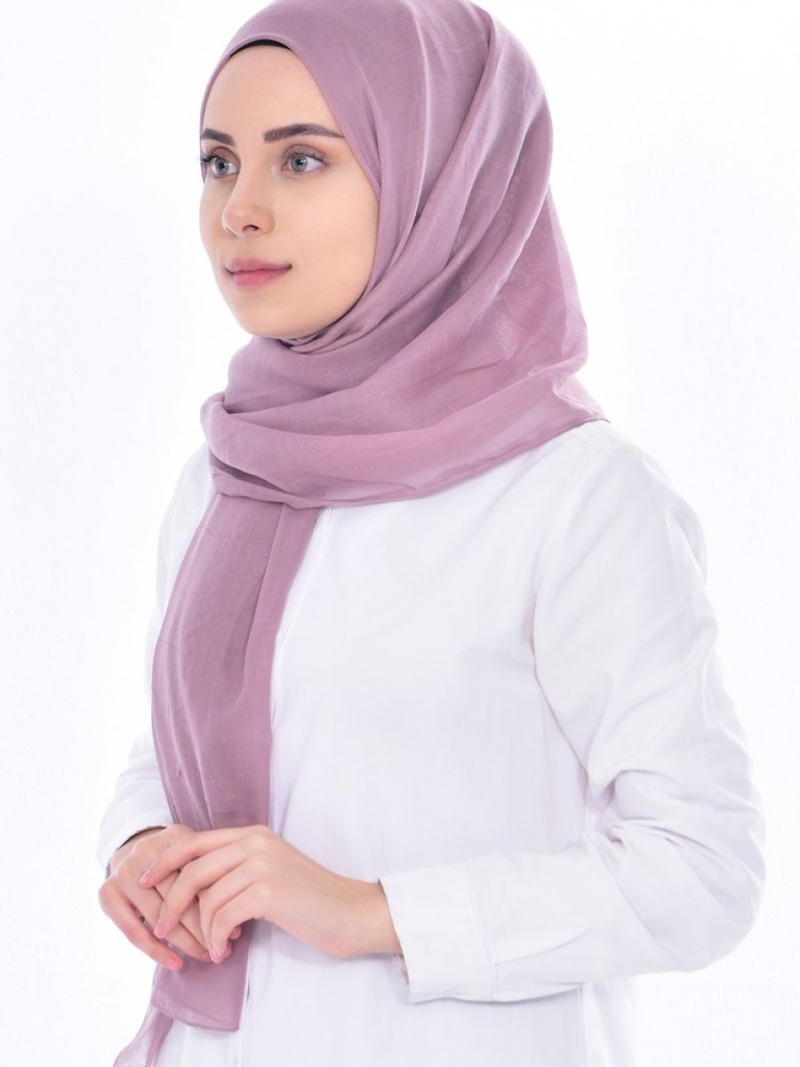 Sefamerve Pamuklu Kombin Koyu Lila Şal