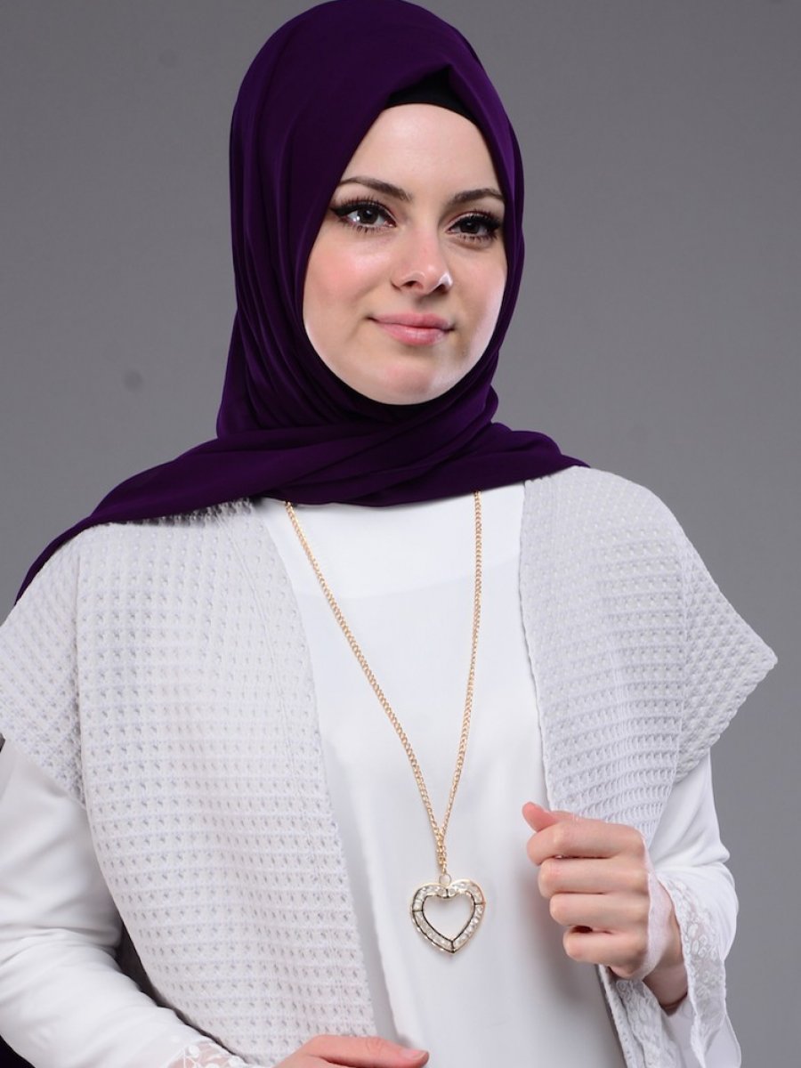 Sefamerve Akıllı Şifon Şal-04 Açık Mor