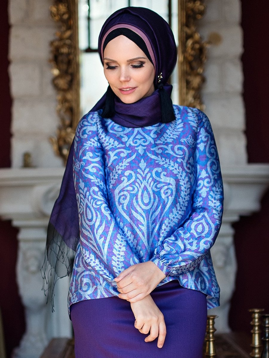 Muslima Wear Lale Mor Bluz