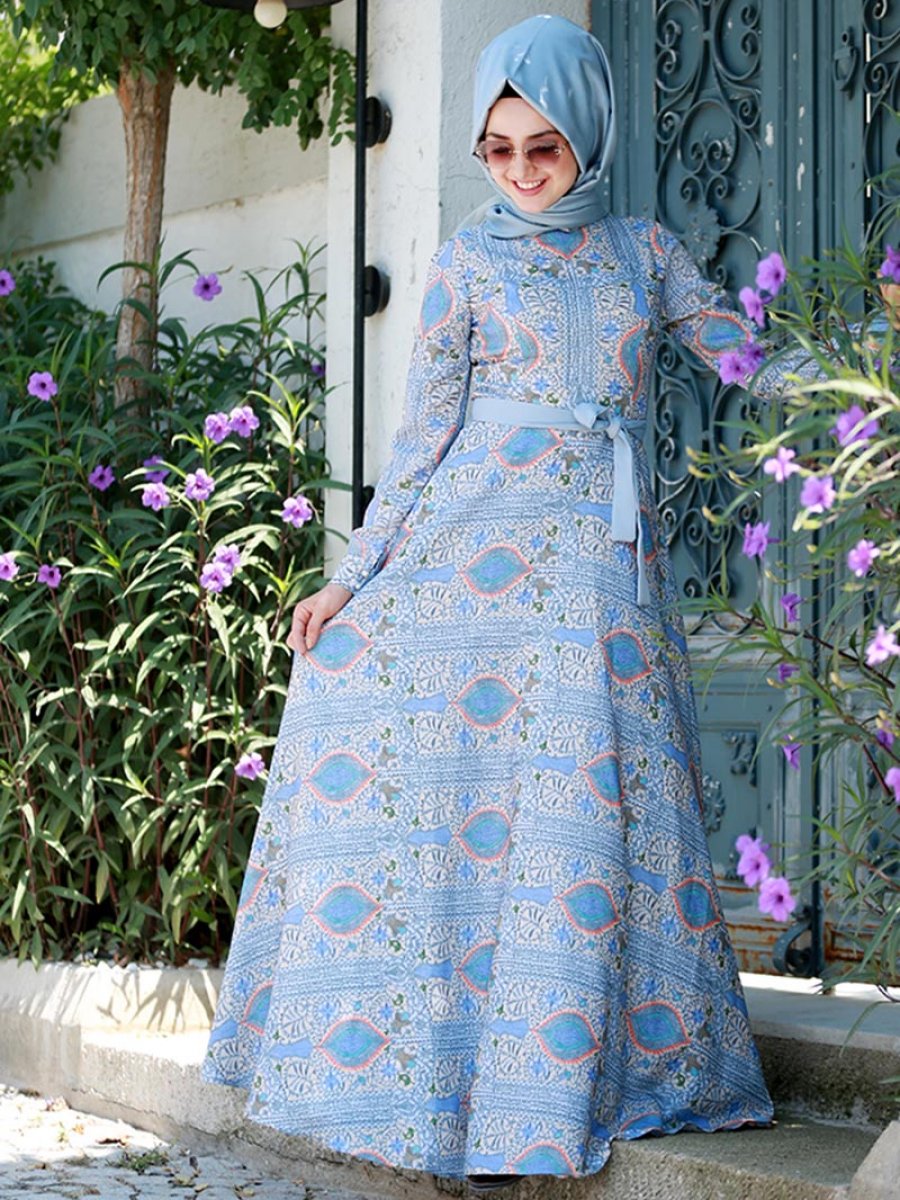 Gamze Özkul Gülfem Mavi Elbise