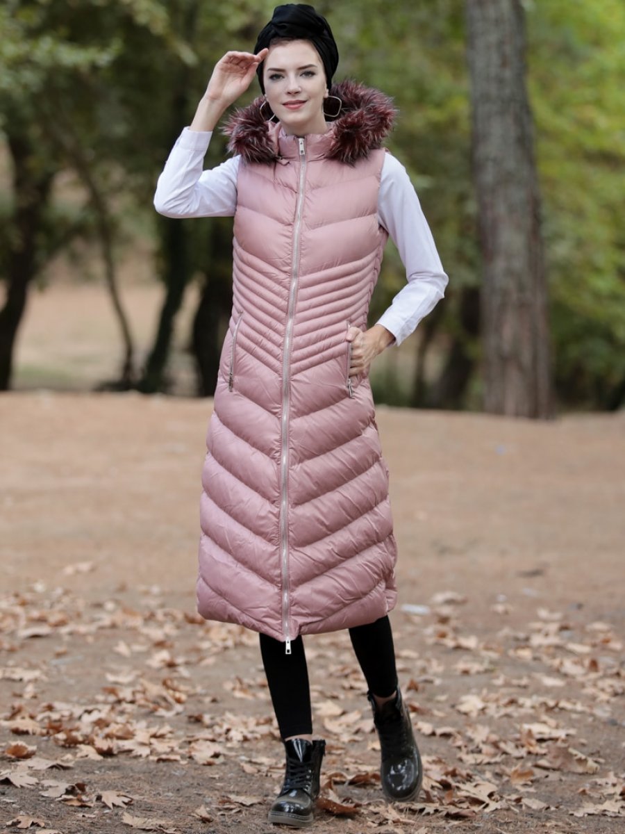 Selma Sarı Design Şişme Gül Kurusu Yelek