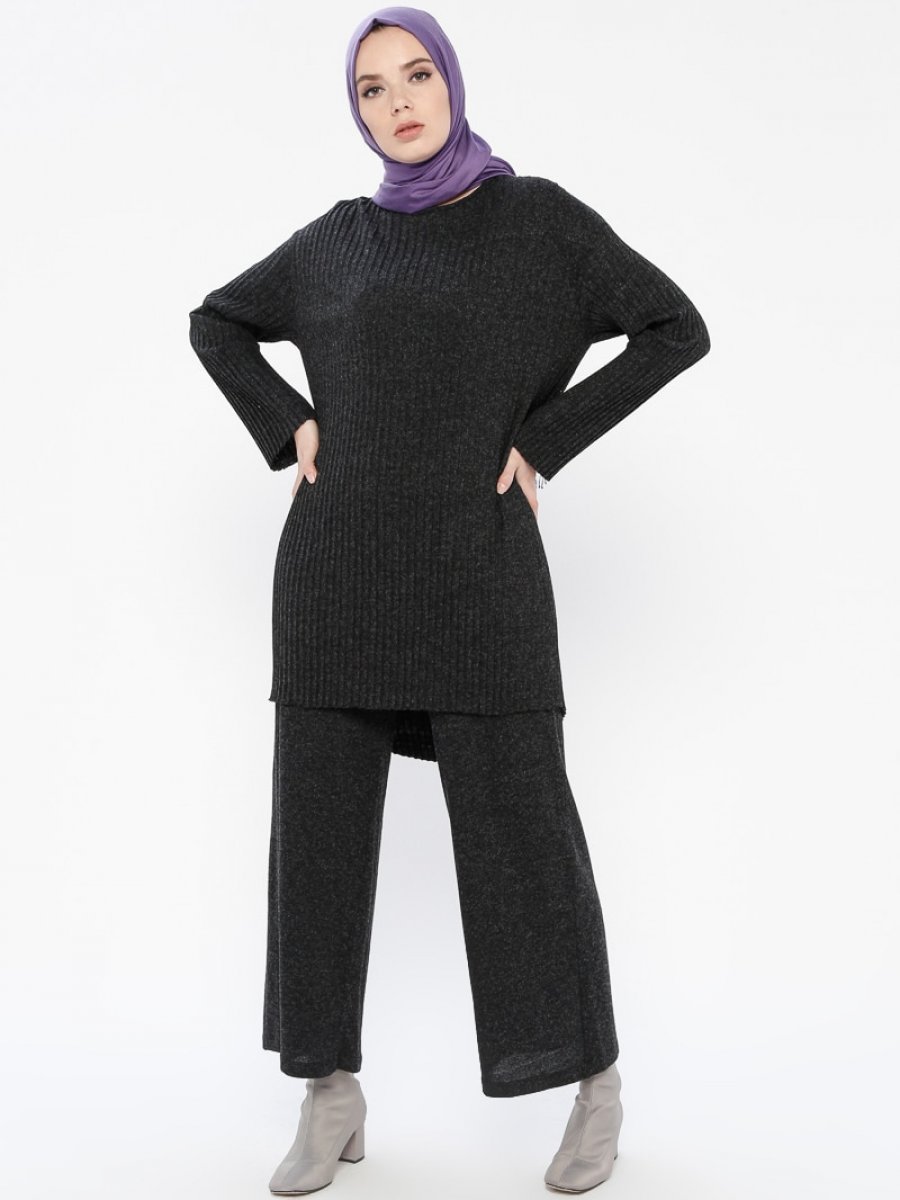 Armine Triko Tunik&Pantolon Antrasit Takım