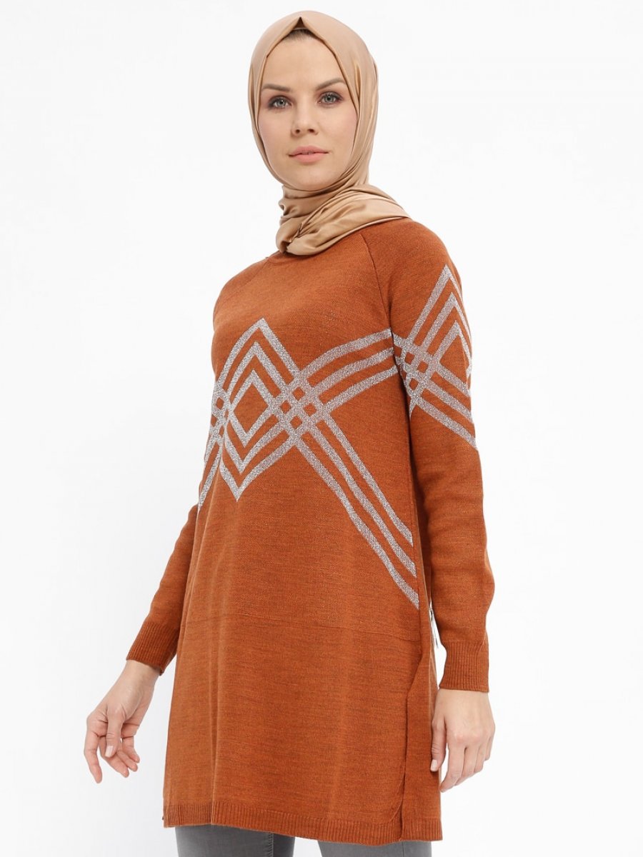 Nefise Triko Taba Tunik
