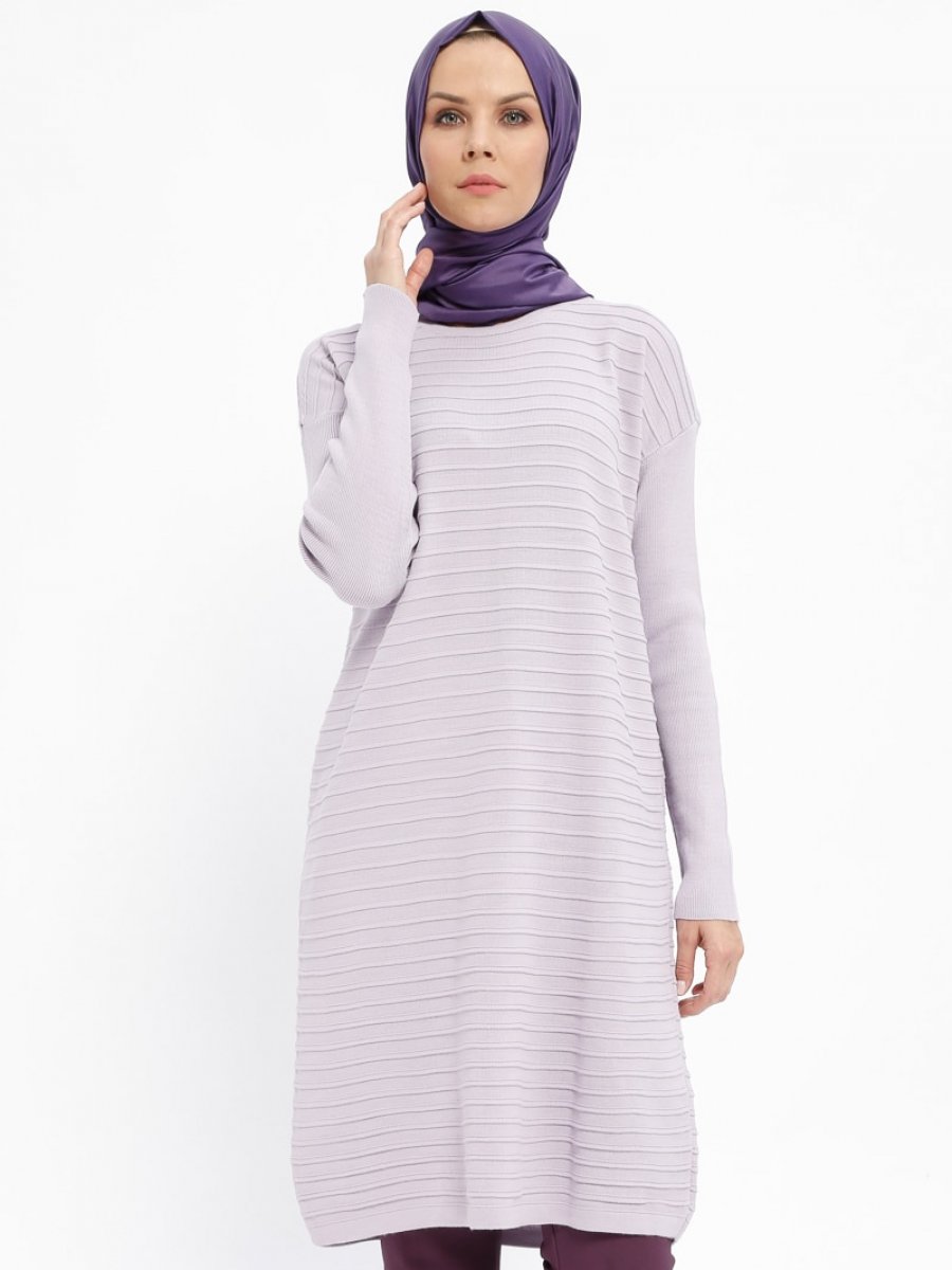 Nefise Triko Lila Tunik