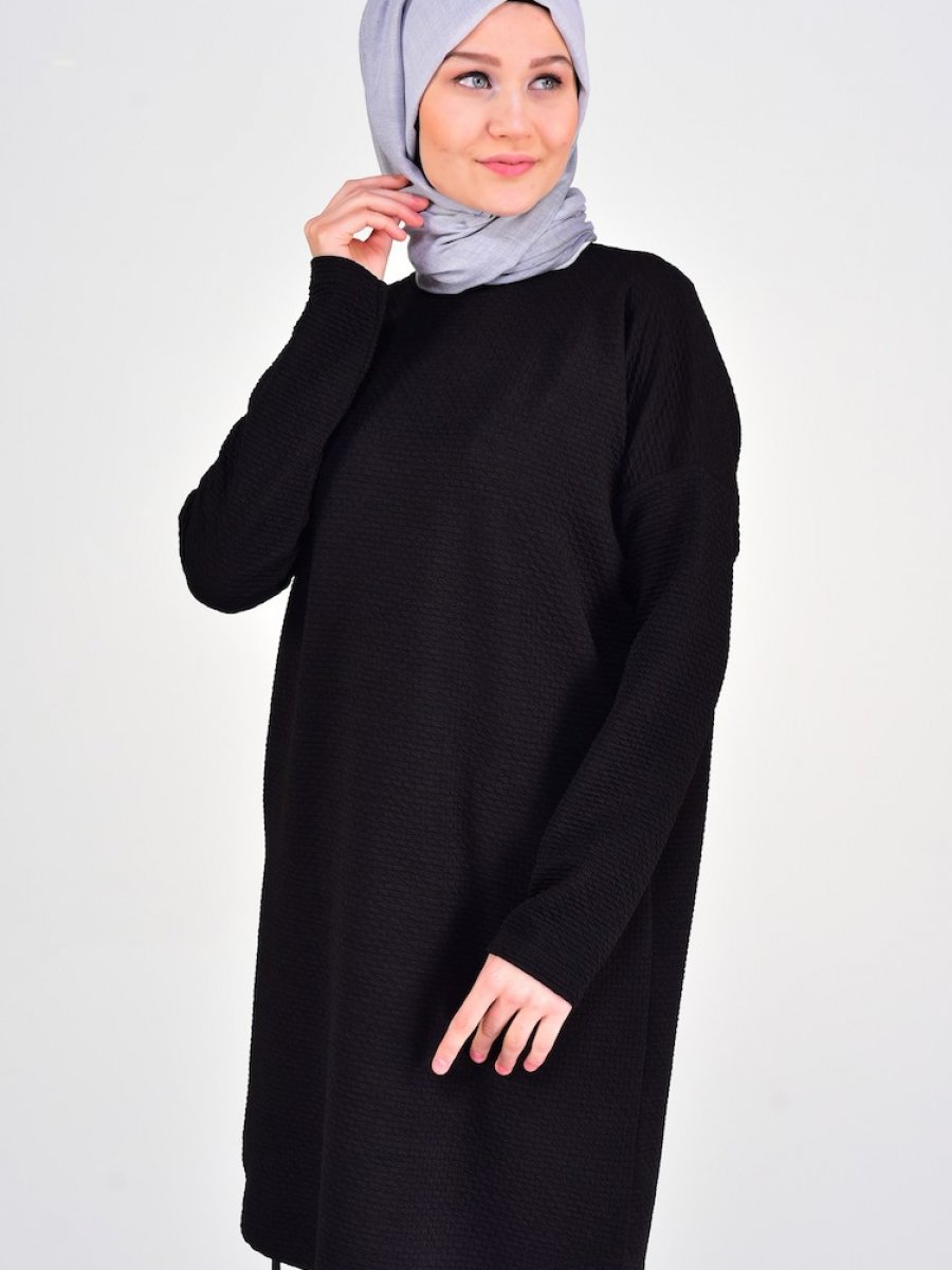 Yarasa Kol Dugmeli Tunik 6187 04 Bordo Sefamerve