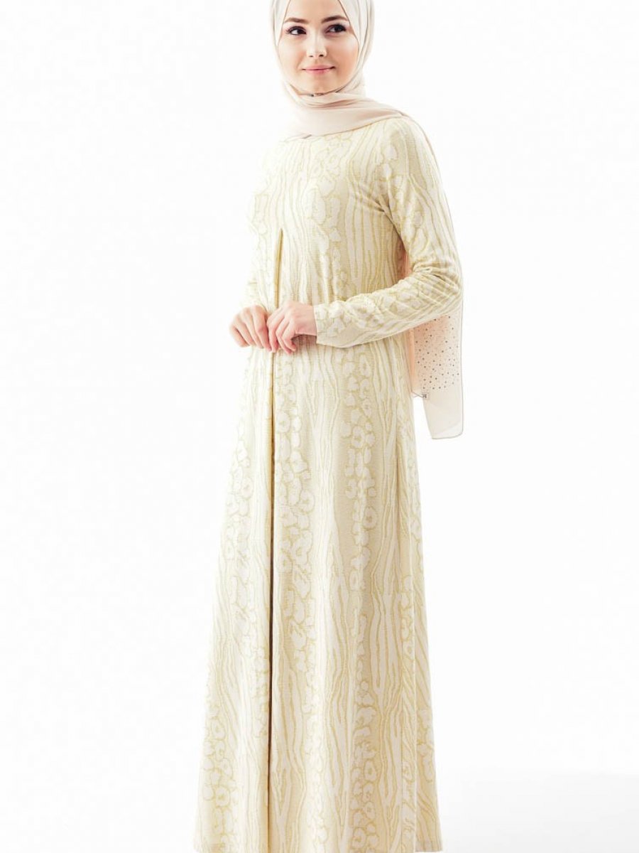 Sefamerve Sefa Merve Umre Krem Elbisesi