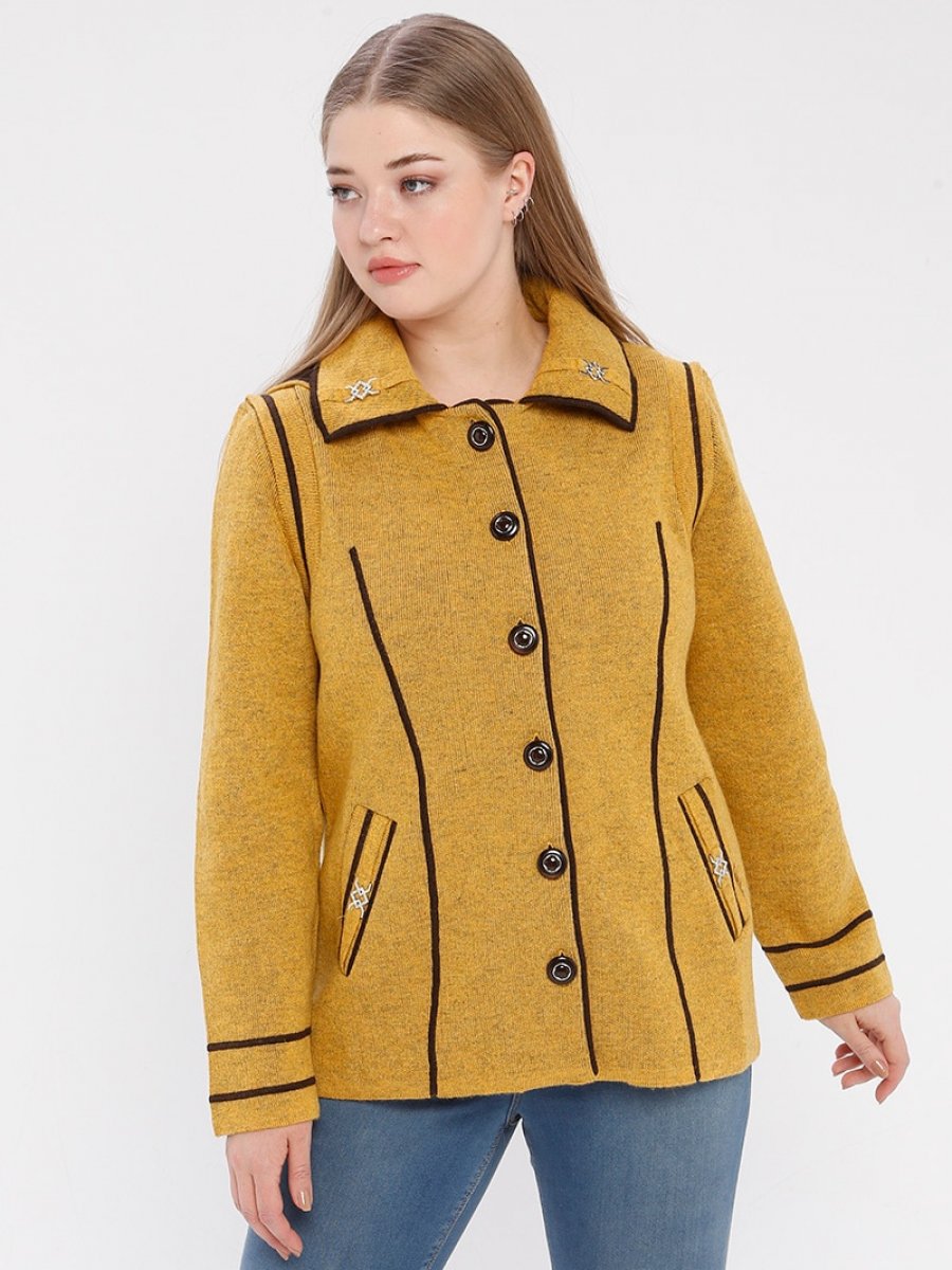 Sementa Yünlü Triko Hardal Ceket