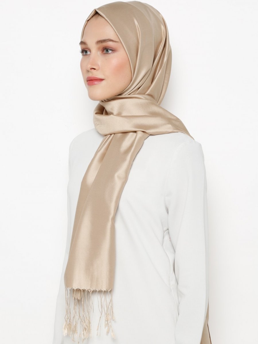 Silk Home Düz Renk İpek Gold Şal