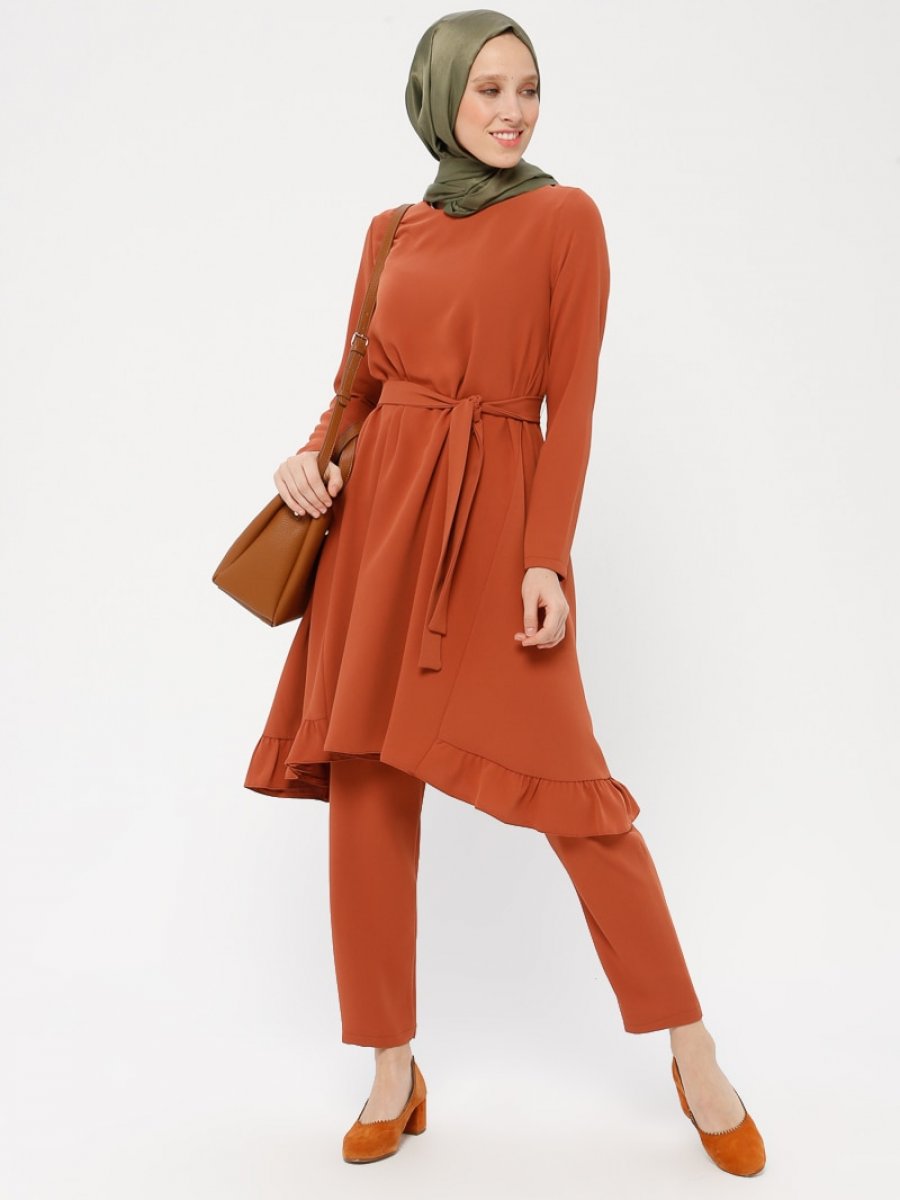 Loreen By Puane Tunik&Pantolon İkili Kiremit Takım