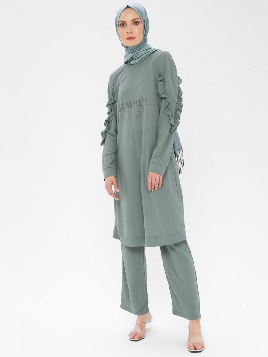Nihan Tunik&Pantolon İkili Yeşil Takım