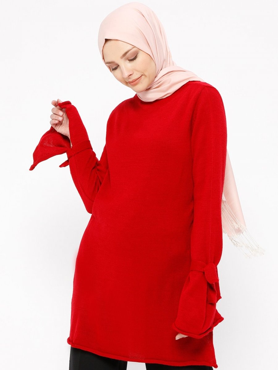 Seyhan Fashion Kırmızı Triko Kazak