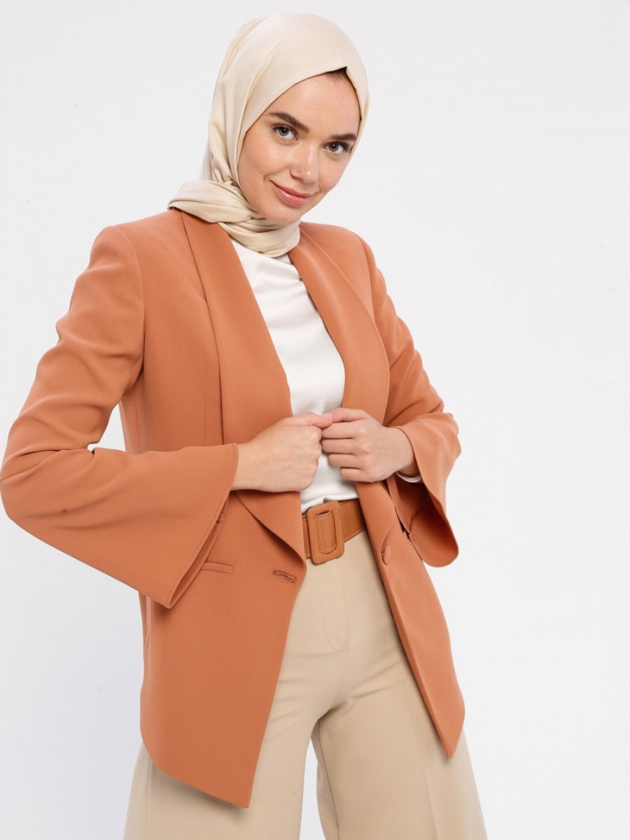 TUĞBA Bluz&Ceket İkili Taba Takım
