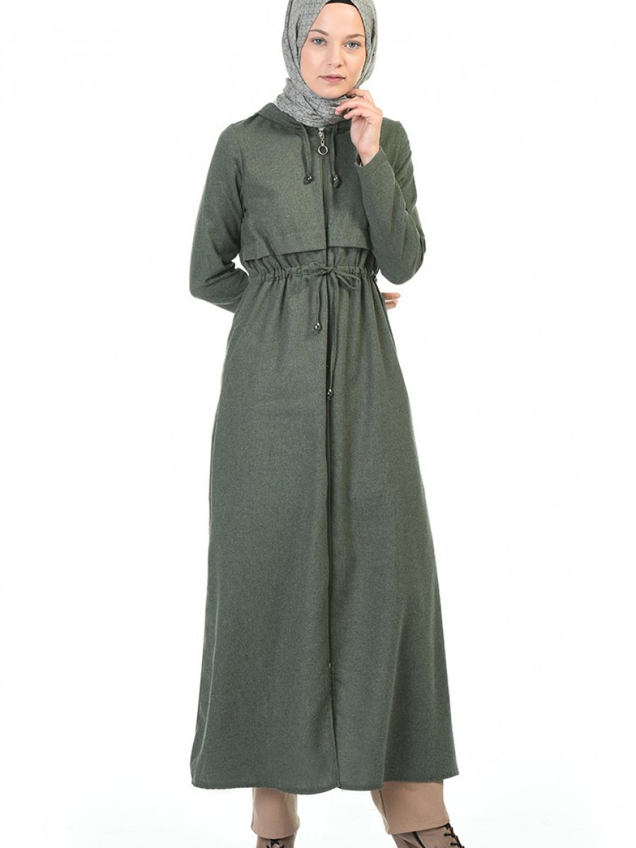 Sefamerve Beli Buzgulu Haki Ferace Ehl I Tesettur