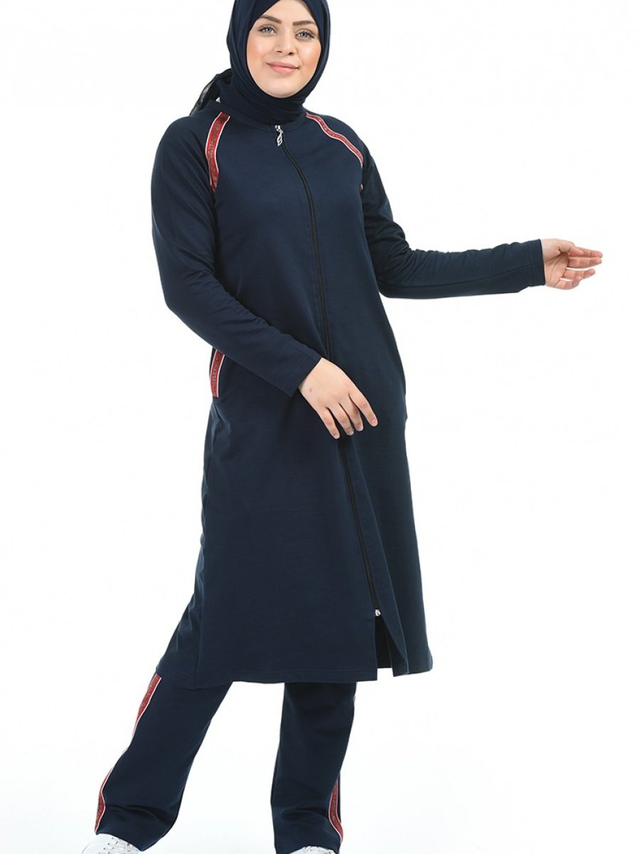 Sefamerve Spor Tunik Pantolon İkili Lacivert Takım