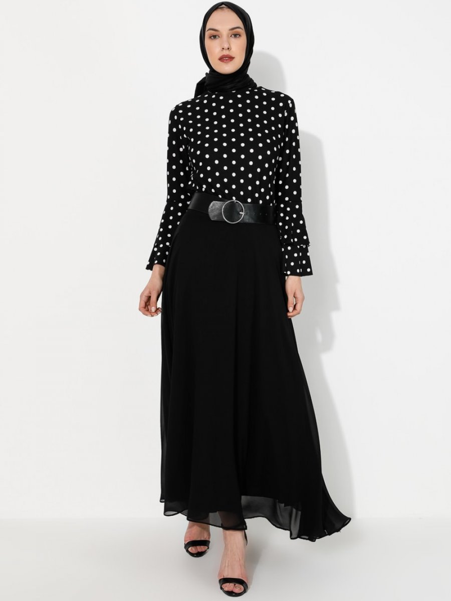 AKABE MODA Kloş Siyah Etek