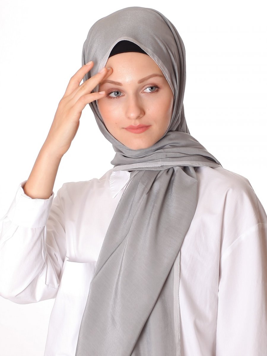 Silk Home Parlak Gri Şal