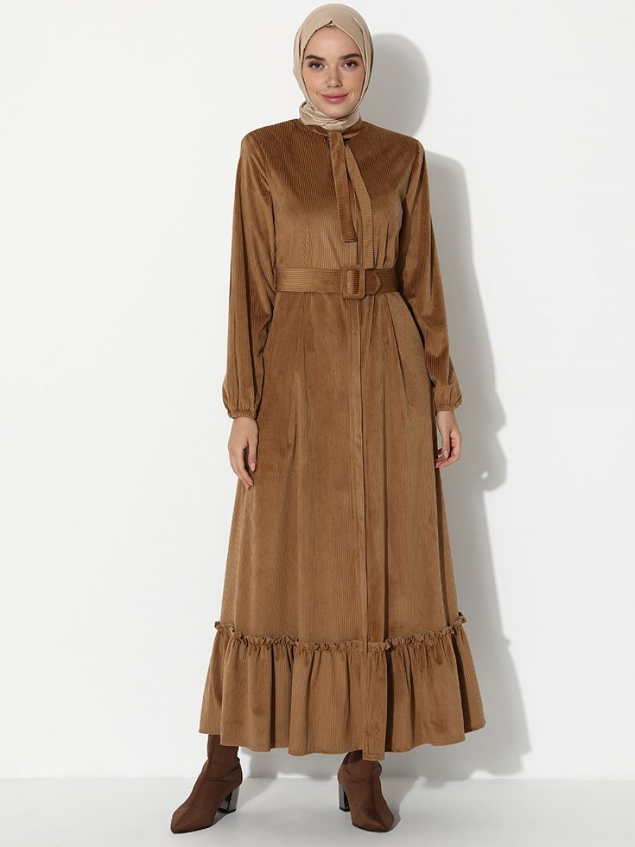Jamila Boydan Fermuarl Camel Ferace Ehl i Tesett r