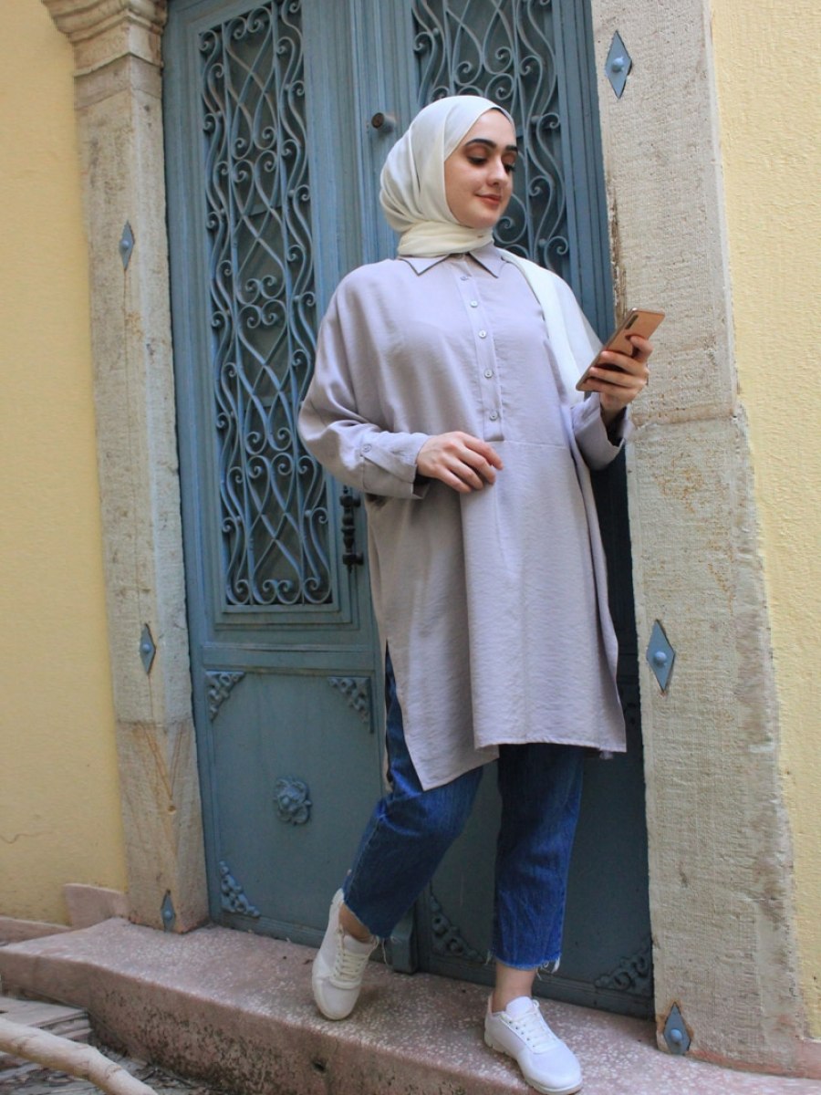 Zehrace Yelda Gri Tunik