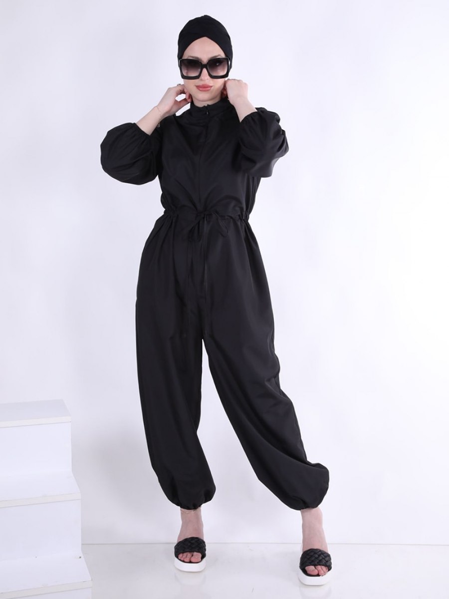 Ns Tasarım Tesettür Mayo Tulum Siyah Tam Kapalı Mayo